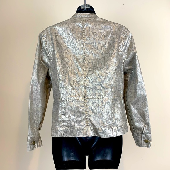 Dana Buchman metallic Snakeskin Print Jacket, Size 6 - Picture 3 of 6